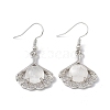 Natural Quartz Crystal Ginkgo Leaf Dangle Earrings with Crystal Rhinestone EJEW-A092-03P-16-2