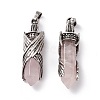 Natural Rose Quartz Pointed Pendants G-H281-01L-2