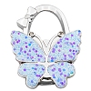 Glitter Butterfly Zinc Alloy Crystal Rhinestone Bag Hanger BAGH-F001-A12-1