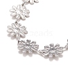 Enamel Daisy Link Chains Bracelet BJEW-P271-01P-04-3