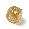 Transparent Resin Finger Guessing Game Dice Rock Pendants RESI-G064-01A-1