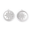 Brass Micro Pave Clear Cubic Zirconia Pendants ZIRC-L097-006P-2