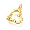 Hollow Heart Rack Plating Brass Pendants Charms KK-I716-15G-2