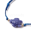 Synthetic Turquoise Turtle Braided Bead Bracelet BJEW-JB11086-02-3