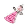 Glass Seed Beads Pendants PALLOY-MZ00381-01-3