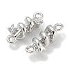 Rack Plating Brass Clear Cubic Zirconia Vortex Connector Charms KK-L224-069P-2