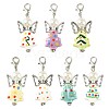7Pcs 7 Colors Christmas Tree Handmade Porcelain & ABS Plastic Imitation Pearl Angel Pendant Decorations HJEW-FS00082-1