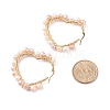 Natural Pearl Wire Wrapped Heart Big Hoop Earrings for Women EJEW-JE04796-01-3