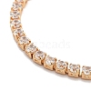 Brass Pave Clear Cubic Zirconia Flat Round Box Chain Slider Bracelets BJEW-YWC0002-12A-G-2