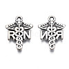 Tibetan Style Alloy RN Caduceus Medical Symbol Charms TIBEP-N008-137-2