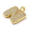 Brass Micro Pave Cubic Zirconia Pendants KK-E061-03G-14-2