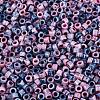 Opaque Picasso Cylinder Glass Beads SEED-Q039-06A-07-3