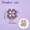 Cubic Zirconia Clover Brooch Pin JBR105D-3