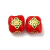 Rack Plating Alloy Enamel European Beads PALLOY-E006-03MG-02-2