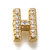 Rack Plating Brass Micro Pave Clear Cubic Zirconia Beads KK-G500-30G-H-1