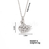 Elegant Brass Rhinestone Swan Pendant Necklace for Chic and Trendy Look ZH9986-6-1