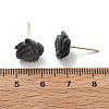 Brass Cat Eye Stud Earrings EJEW-B133-01G-05-5