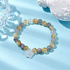 8mm Round Natural Citrine & Cloudy Quartz Beaded Stretch Bracelets BJEW-JB10570-2