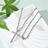 Religion Cross 304 Stainless Steel Pendant Rope Chain Necklaces NJEW-L157-09P-2