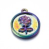 Rainbow Color Alloy Pendants PALLOY-S180-190-NR-2