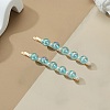 Plastic Pearl Beaded with Iron Alloy Hair Bobby Pin PW-WGCA775-01-1