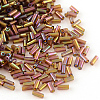 AB Color Plated Glass Bugle Beads SEED-R011-162C-1