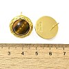 Brass Tiger Eye Stud Earrings EJEW-B120-05G-06-3