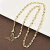 4MM Brass Dapped Chain Necklaces for Women NJEW-K271-02G-1