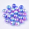 Rainbow ABS Plastic Imitation Pearl Beads X-OACR-Q174-12mm-06-1