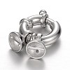 Anti-Tarnish Rhodium Plated 925 Sterling Silver Spring Clasp Sets STER-N014-26-3