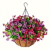 Plastic Artificial Green Plant Eucalyptus Flower Hanging Basket with Chain PW-WG629A0-01-1