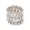 Rhinestone Folding Retractable Ring Bracelet RJEW-G252-02P-03-1