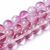 Transparent Spray Painted Glass Bead Strands X-GLAA-N035-03C-B04-1