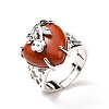 Natural Red Jasper Adjustable Rings RJEW-P043-03P-12-4