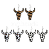 FIBLOOM 3 Pairs 3 Colors Imitation Leather Cattle Head Dangle Earrings for Women EJEW-FI0002-36-1