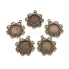 Tibetan Style Alloy Pendant Cabochon Settings TIBE-T003-03AB-NR-2
