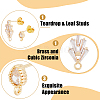 DICOSMETIC 16Pcs 2 Style Brass Cubic Zirconia Stud Earring Findings ZIRC-DC0001-11-3