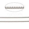 Rhodium Plated 925 Sterling Silver Box Chains STER-F052-09P-2