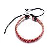 Adjustable Braided Leather Cord Bracelets BJEW-P099-21E-1
