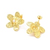 Rack Plating Flower Brass ABS Imitation Pearl Stud Earrings EJEW-M029-03G-2