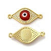 Rack Plating Real 18K Gold Plated Brass Micro Pave Clear Cubic Zirconia Connector Charms ZIRC-L102-02G-2