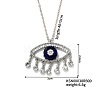 Cute Eye Brass Clear Cubic Zirconia Pendant Necklaces SU9142-2-2