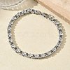 304 Stainless Steel Flower Link Chain Necklaces & Bracelets Sets SJEW-D091-04P-4