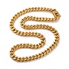 Ion Plating(IP) 304 Stainless Steel Cuban Link Chain Necklaces for Men NJEW-L173-018G-02-2