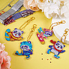 2 Sets 2 Style DIY Diamond Painting Sporting Panda Keychain Kits DIY-TA0003-80-8