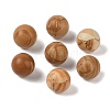 Natural Wood Lace Stone No Hole Sphere Beads G-K353-04C-23-1