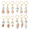 4Pcs Natural Shell Pendant Keychains KEYC-JKC01094-1