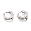 304 Stainless Steel Huggie Hoop Earrings Findings STAS-I167-01A-P-1