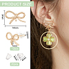 BENECREAT 12Pcs Brass Bowknot Stud Earrings Finding KK-BC0011-12-2