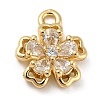 Brass with Clear Cubic Zirconia Charms KK-G478-02D-KCG-1